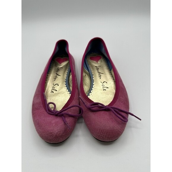 London Sole Ballet Flats Pink With Bow Size 36/5.5 US GUC!!! - Picture 1 of 6